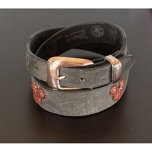 Vintage‎ Brighton x Disney Mickey Mouse Ears Black/Brown Leather Belt Size 30